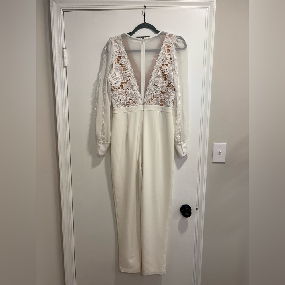 Adelyn Rae White Lace Jumpsuit - Picture 2 of 4